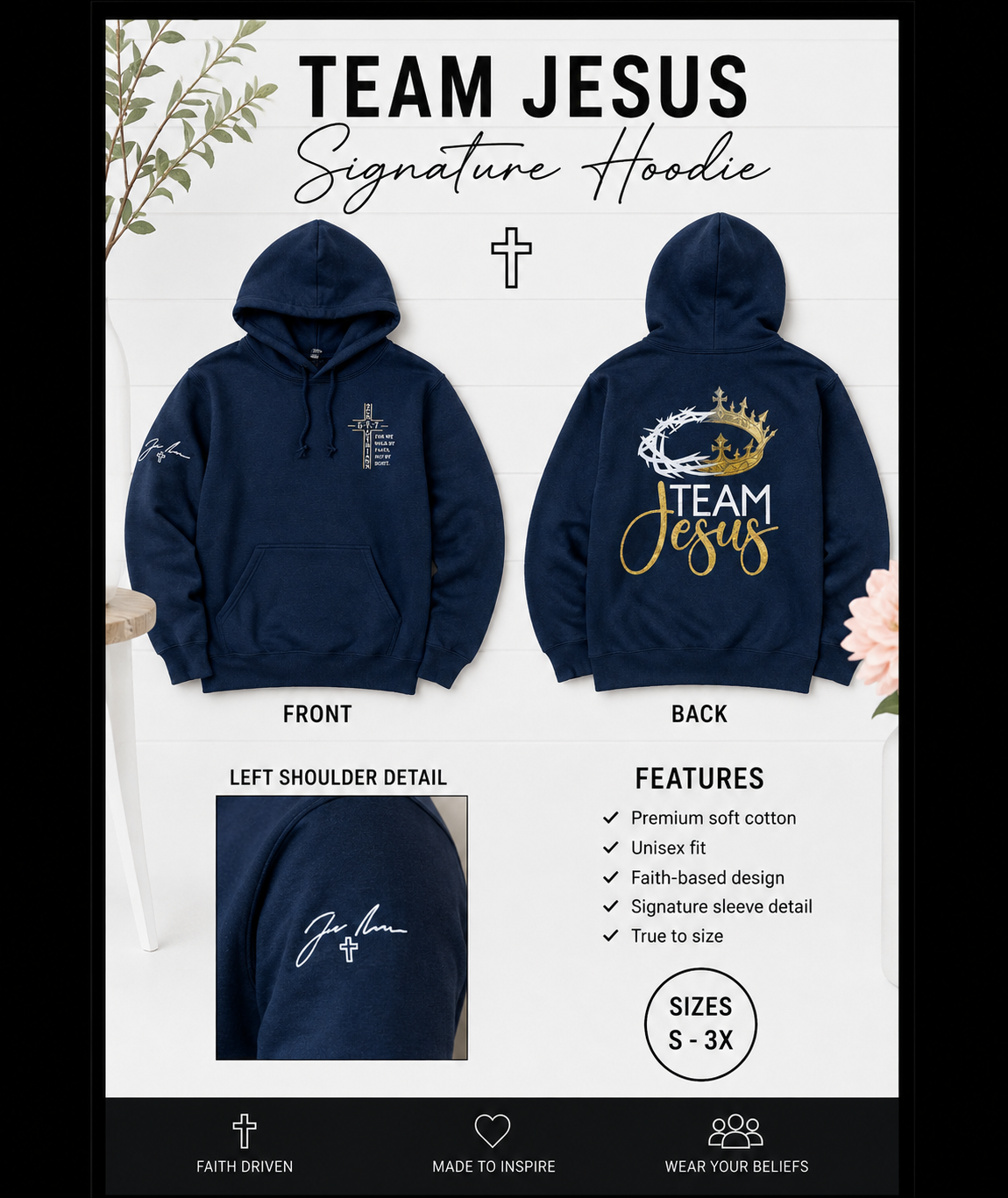 Team Jesus Navy Hoodie