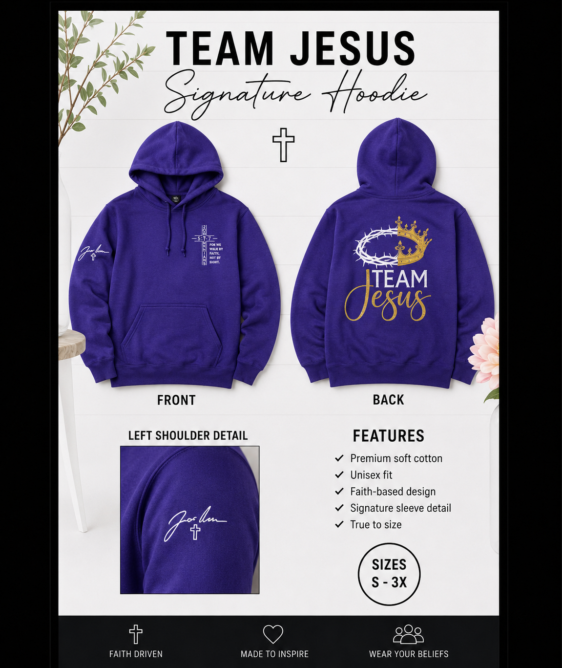 Team Jesus Purple Hoodie